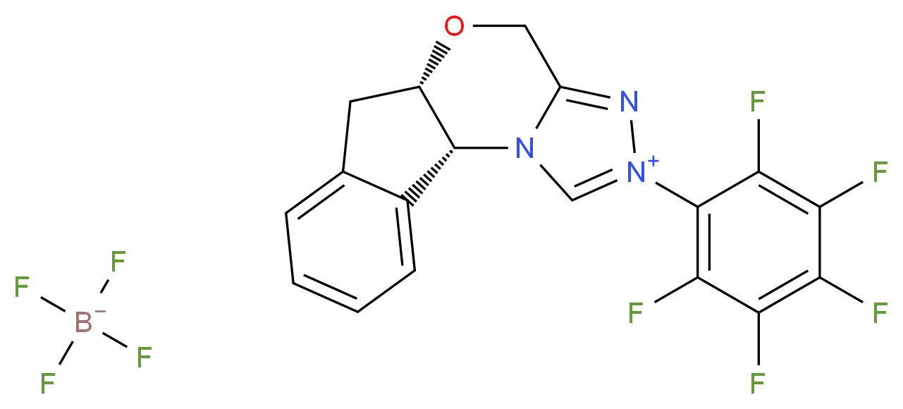5a(S),10b(R)-5a,10b-二氢-2-(五氟苯基)-4H,6H-茚并[2,1-b][1,2,4]三唑并[4,3-d][1,4]噁嗪鎓四氟硼酸_分子结构_CAS_740816-14-2)