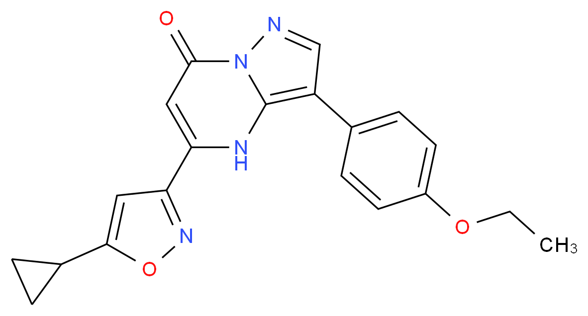 5-(5-cyclopropylisoxazol-3-yl)-3-(4-ethoxyphenyl)pyrazolo[1,5-a]pyrimidin-7(4H)-one_分子结构_CAS_)