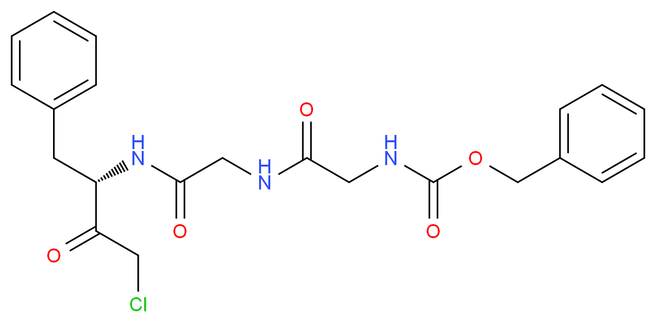 benzyl N-{[({[(2S)-4-chloro-3-oxo-1-phenylbutan-2-yl]carbamoyl}methyl)carbamoyl]methyl}carbamate_分子结构_CAS_35172-59-9