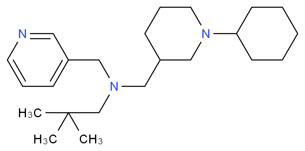 N-[(1-cyclohexyl-3-piperidinyl)methyl]-2,2-dimethyl-N-(3-pyridinylmethyl)-1-propanamine_分子结构_CAS_)