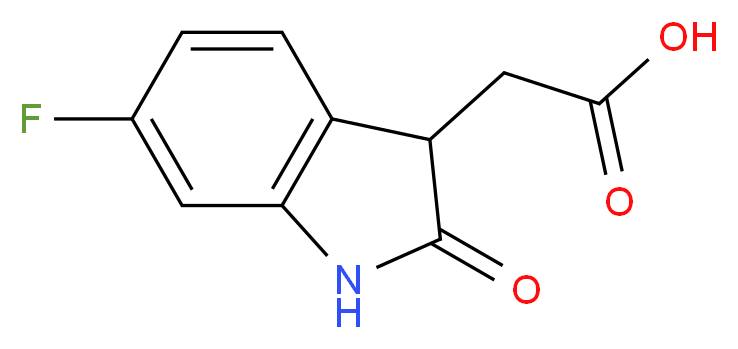 2-(6-fluoro-2-oxo-2,3-dihydro-1H-indol-3-yl)acetic acid_分子结构_CAS_915922-16-6