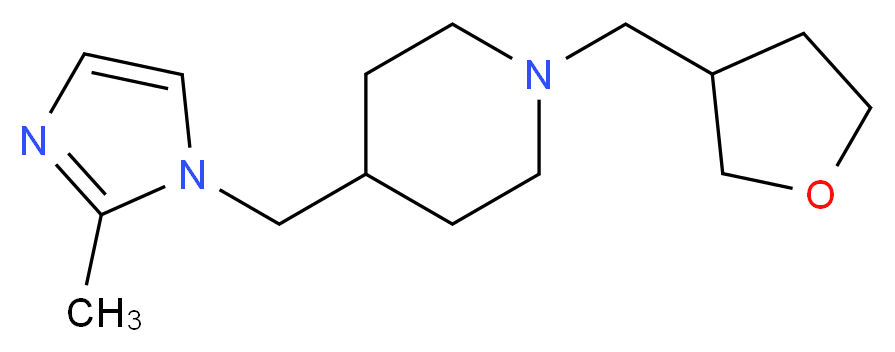 4-[(2-methyl-1H-imidazol-1-yl)methyl]-1-(tetrahydrofuran-3-ylmethyl)piperidine_分子结构_CAS_)