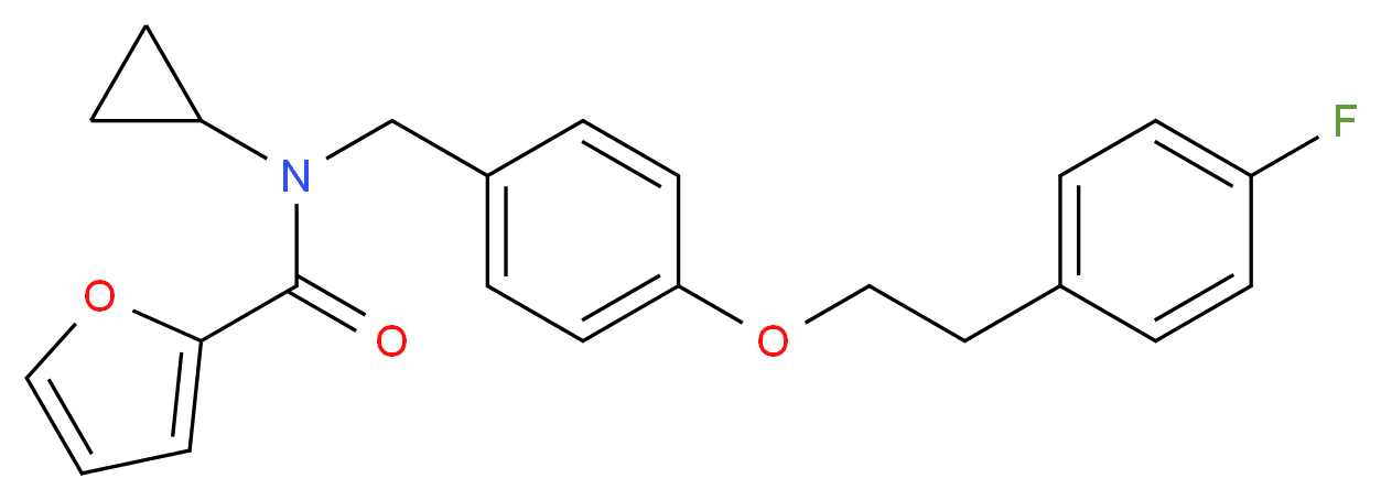 N-cyclopropyl-N-{4-[2-(4-fluorophenyl)ethoxy]benzyl}-2-furamide_分子结构_CAS_)