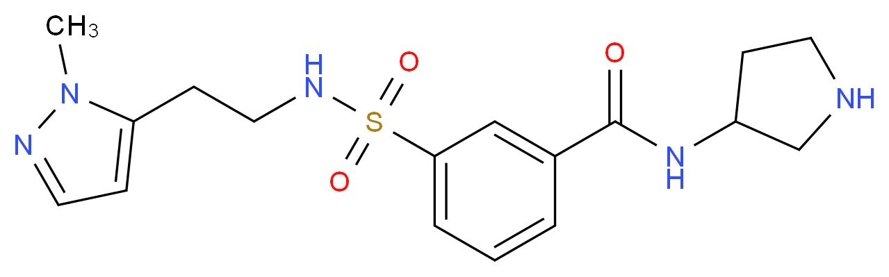 3-({[2-(1-methyl-1H-pyrazol-5-yl)ethyl]amino}sulfonyl)-N-pyrrolidin-3-ylbenzamide_分子结构_CAS_)