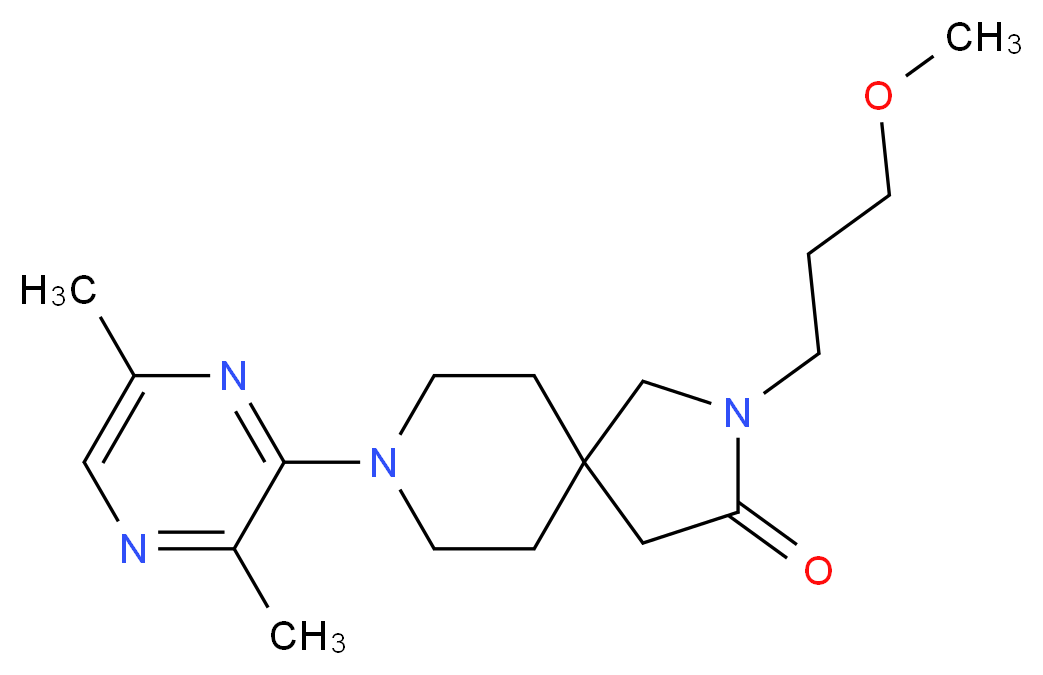 8-(3,6-dimethyl-2-pyrazinyl)-2-(3-methoxypropyl)-2,8-diazaspiro[4.5]decan-3-one_分子结构_CAS_)