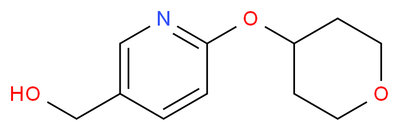 [6-(tetrahydropyran-4-yloxy)pyrid-3-yl]methanol_分子结构_CAS_906352-79-2)