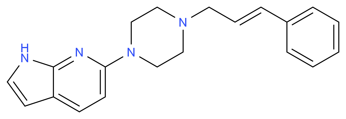 6-{4-[(2E)-3-phenylprop-2-en-1-yl]piperazin-1-yl}-1H-pyrrolo[2,3-b]pyridine_分子结构_CAS_)