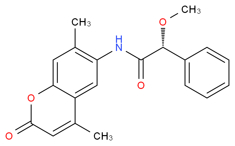 (2R)-N-(4,7-dimethyl-2-oxo-2H-chromen-6-yl)-2-methoxy-2-phenylacetamide_分子结构_CAS_)