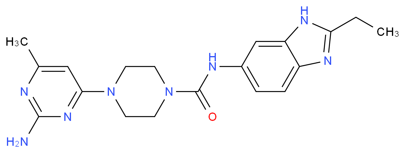4-(2-amino-6-methylpyrimidin-4-yl)-N-(2-ethyl-1H-benzimidazol-6-yl)piperazine-1-carboxamide_分子结构_CAS_)