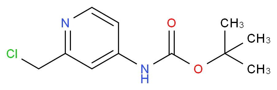 tert-butyl 2-(chloromethyl)pyridin-4-ylcarbamate_分子结构_CAS_1196157-17-1)