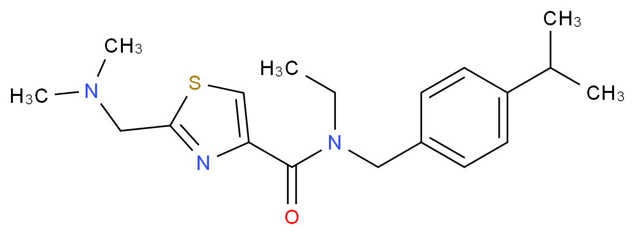 2-[(dimethylamino)methyl]-N-ethyl-N-(4-isopropylbenzyl)-1,3-thiazole-4-carboxamide_分子结构_CAS_)