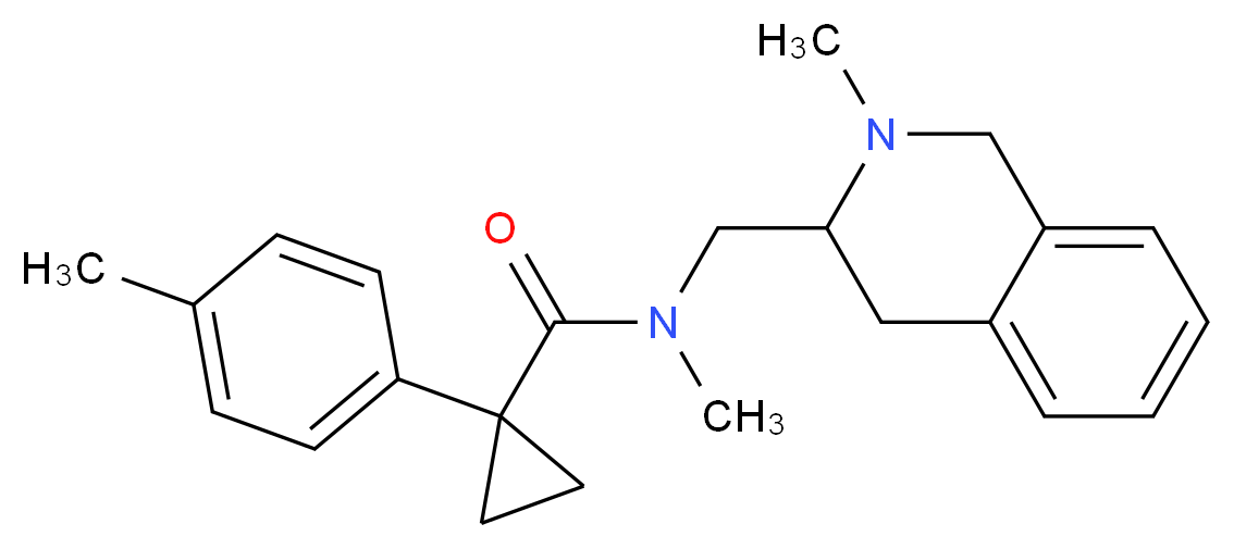 N-methyl-1-(4-methylphenyl)-N-[(2-methyl-1,2,3,4-tetrahydro-3-isoquinolinyl)methyl]cyclopropanecarboxamide_分子结构_CAS_)