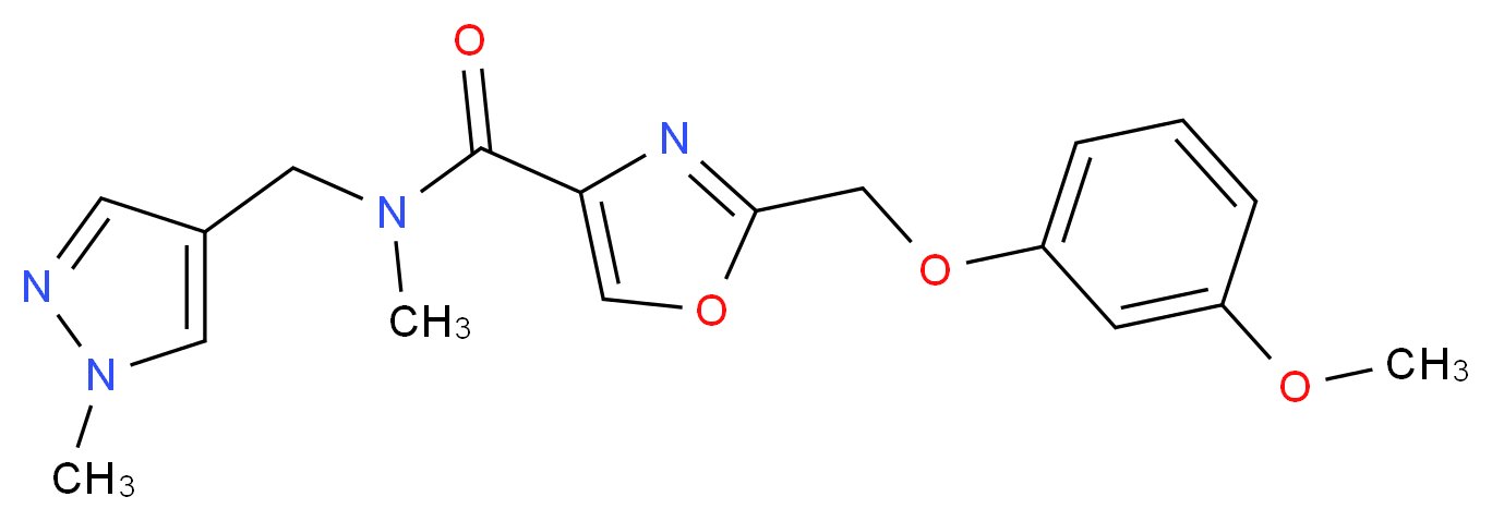 2-[(3-methoxyphenoxy)methyl]-N-methyl-N-[(1-methyl-1H-pyrazol-4-yl)methyl]-1,3-oxazole-4-carboxamide_分子结构_CAS_)