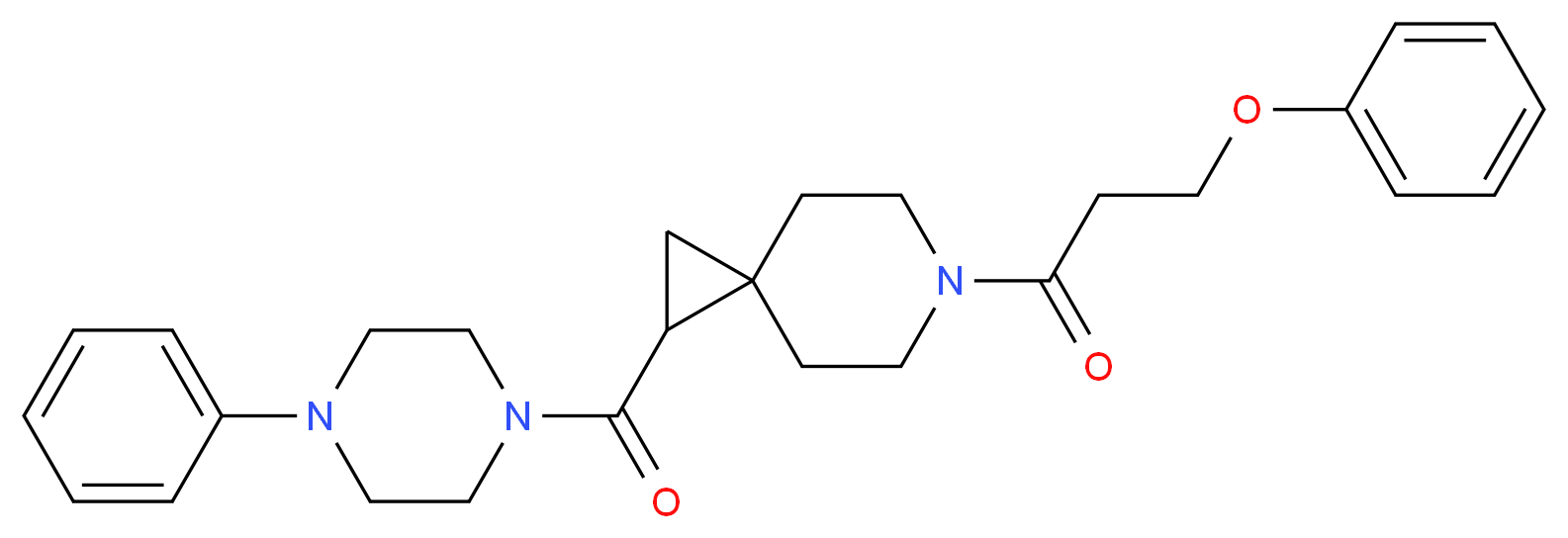 6-(3-phenoxypropanoyl)-1-[(4-phenyl-1-piperazinyl)carbonyl]-6-azaspiro[2.5]octane_分子结构_CAS_)