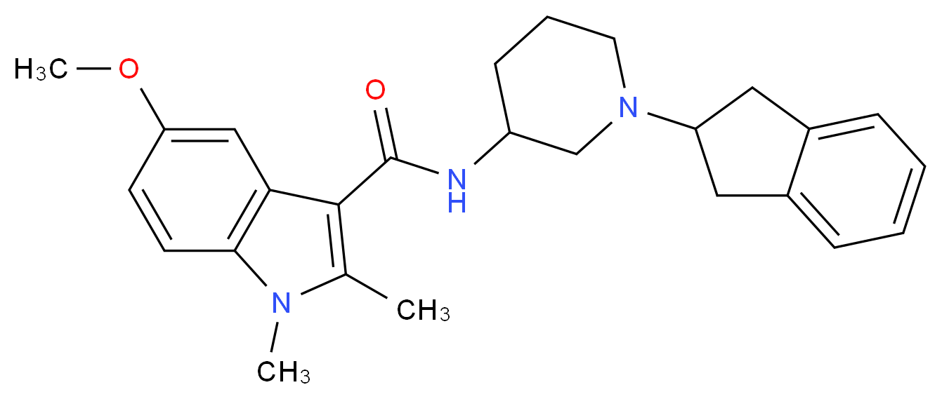 N-[1-(2,3-dihydro-1H-inden-2-yl)-3-piperidinyl]-5-methoxy-1,2-dimethyl-1H-indole-3-carboxamide_分子结构_CAS_)