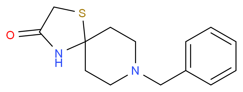 8-benzyl-1-thia-4,8-diazaspiro[4.5]decan-3-one_分子结构_CAS_32533-11-2