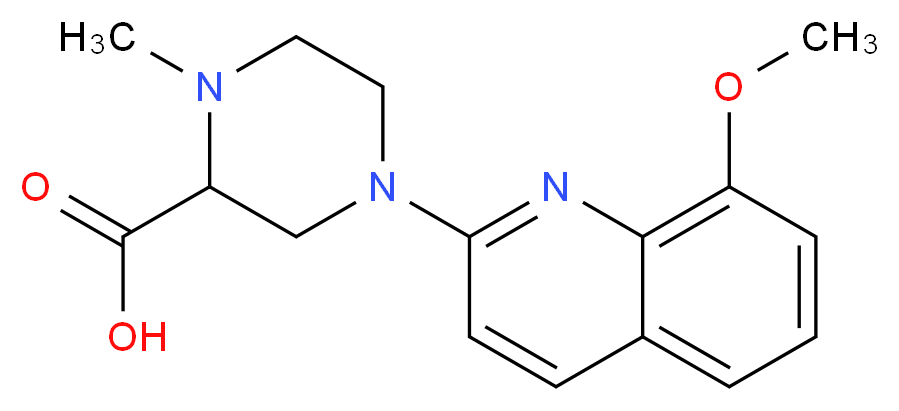 4-(8-methoxyquinolin-2-yl)-1-methylpiperazine-2-carboxylic acid_分子结构_CAS_)