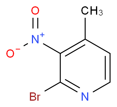 2-bromo-4-methyl-3-nitropyridine_分子结构_CAS_23056-45-3