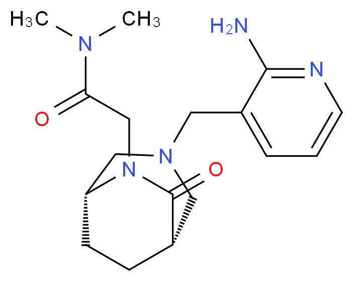 2-{(1S*,5R*)-3-[(2-amino-3-pyridinyl)methyl]-7-oxo-3,6-diazabicyclo[3.2.2]non-6-yl}-N,N-dimethylacetamide_分子结构_CAS_)