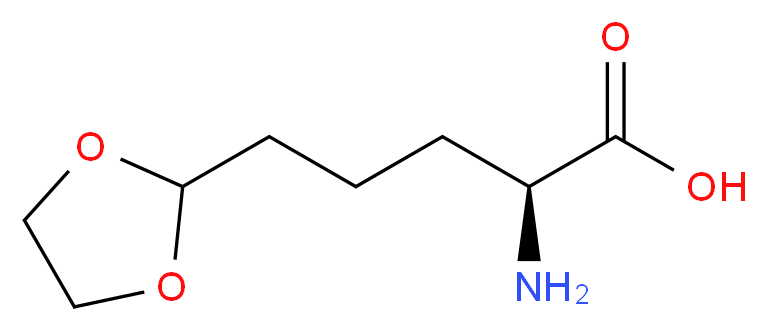 (2S)-2-amino-5-(1,3-dioxolan-2-yl)pentanoic acid_分子结构_CAS_215054-80-1