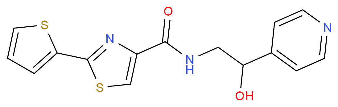N-[2-hydroxy-2-(4-pyridinyl)ethyl]-2-(2-thienyl)-1,3-thiazole-4-carboxamide_分子结构_CAS_)