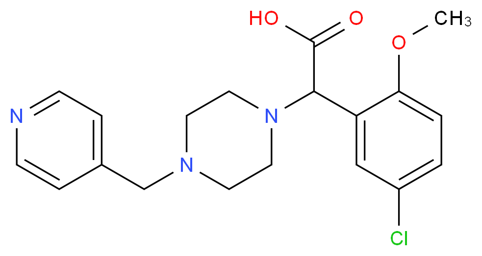 (5-chloro-2-methoxyphenyl)[4-(pyridin-4-ylmethyl)piperazin-1-yl]acetic acid_分子结构_CAS_)