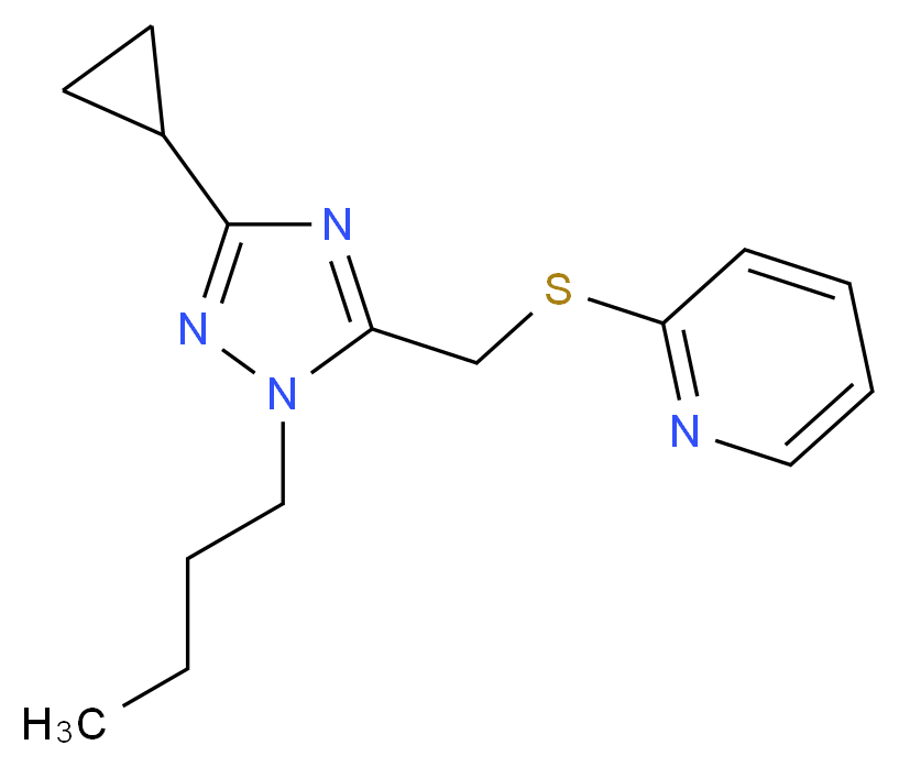 2-{[(1-butyl-3-cyclopropyl-1H-1,2,4-triazol-5-yl)methyl]thio}pyridine_分子结构_CAS_)