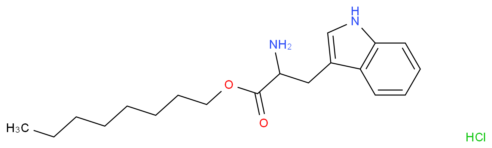 DL-Tryptophan octyl ester hydrochloride_分子结构_CAS_6278-90-6)