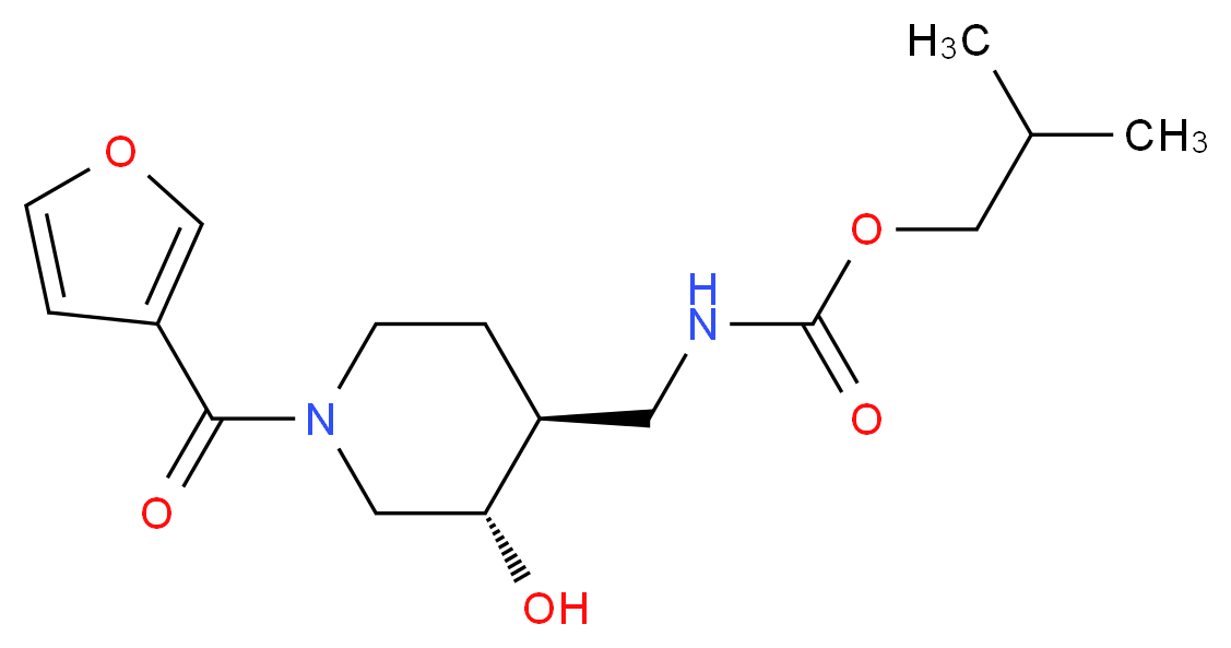 isobutyl {[(3S*,4S*)-1-(3-furoyl)-3-hydroxypiperidin-4-yl]methyl}carbamate_分子结构_CAS_)