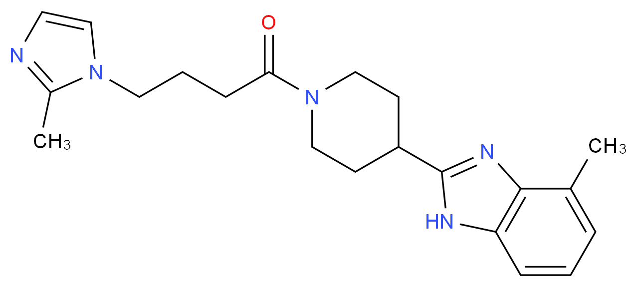 4-methyl-2-{1-[4-(2-methyl-1H-imidazol-1-yl)butanoyl]-4-piperidinyl}-1H-benzimidazole_分子结构_CAS_)
