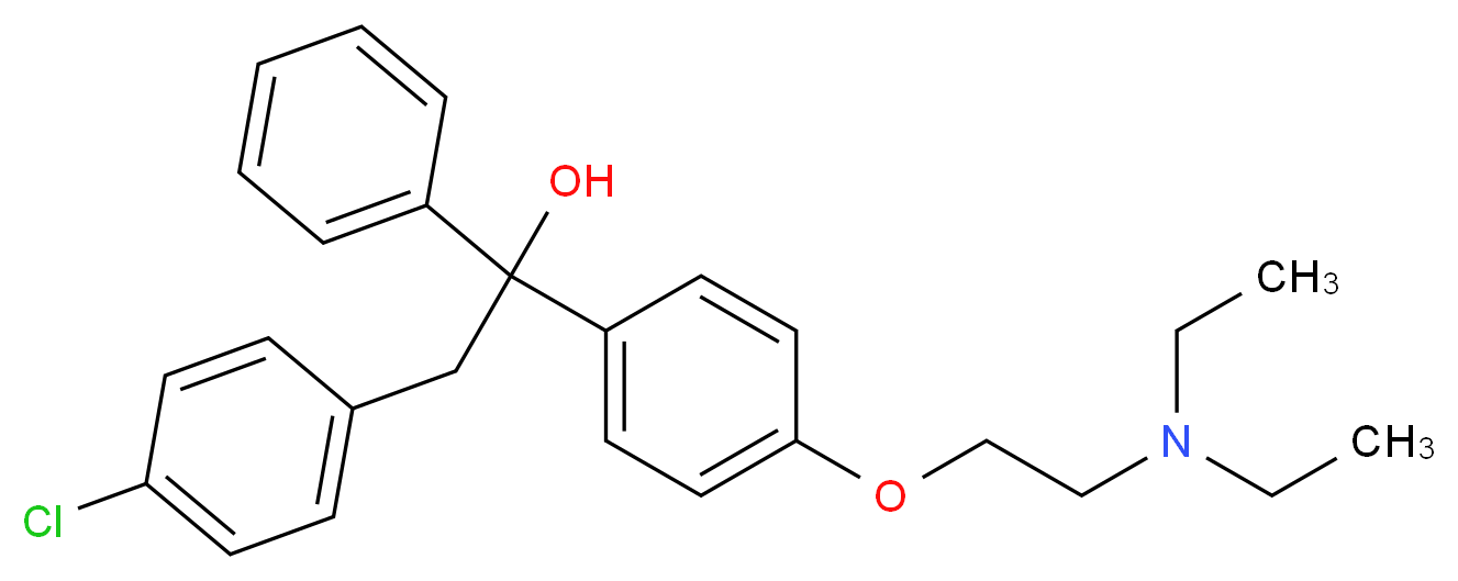 2-(p-Chlorophenyl)-1-[p-[2-(diethylamino)ethoxy]phenyl]-1-phenyl-ethanol_分子结构_CAS_47642-02-4)