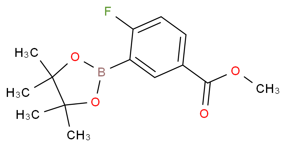 methyl 4-fluoro-3-(tetramethyl-1,3,2-dioxaborolan-2-yl)benzoate_分子结构_CAS_757982-31-3