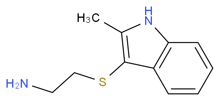 3-[(2-aminoethyl)sulfanyl]-2-methyl-1H-indole_分子结构_CAS_61021-66-7