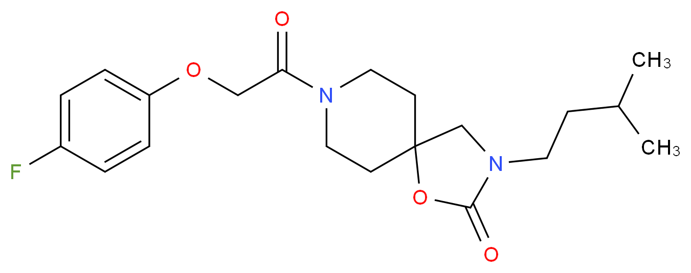 8-[(4-fluorophenoxy)acetyl]-3-(3-methylbutyl)-1-oxa-3,8-diazaspiro[4.5]decan-2-one_分子结构_CAS_)