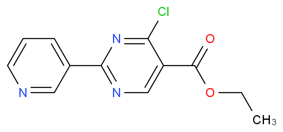 Ethyl 4-chloro-2-(pyridin-3-yl)pyrimidine-5-carboxylate_分子结构_CAS_34775-04-7)