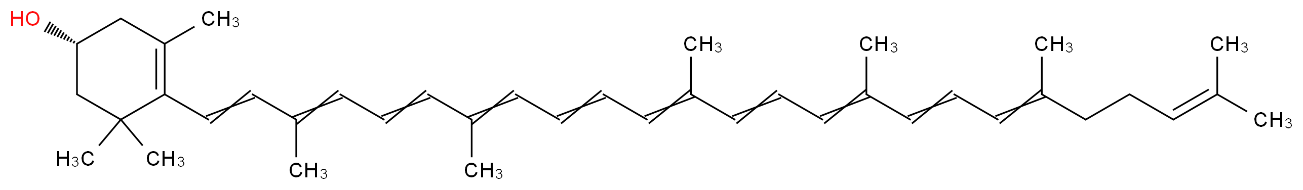 (1R)-4-(3,7,12,16,20,24-hexamethylpentacosa-1,3,5,7,9,11,13,15,17,19,23-undecaen-1-yl)-3,5,5-trimethylcyclohex-3-en-1-ol_分子结构_CAS_3763-55-1