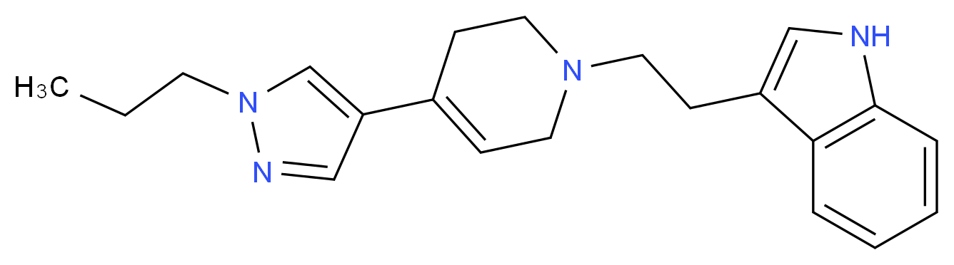 3-{2-[4-(1-propyl-1H-pyrazol-4-yl)-3,6-dihydropyridin-1(2H)-yl]ethyl}-1H-indole_分子结构_CAS_)