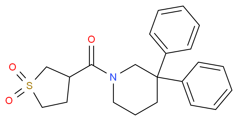 1-[(1,1-dioxidotetrahydro-3-thienyl)carbonyl]-3,3-diphenylpiperidine_分子结构_CAS_)
