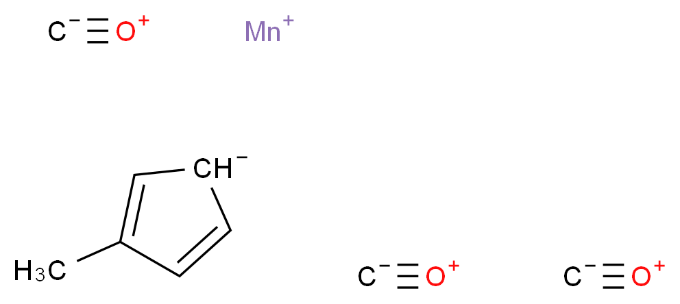 manganese(1+) ion 3-methylcyclopenta-2,4-dien-1-ide tris(methanidylidyneoxidanium)_分子结构_CAS_12108-13-3