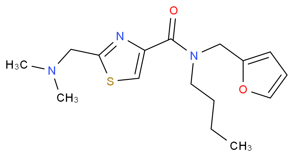 N-butyl-2-[(dimethylamino)methyl]-N-(2-furylmethyl)-1,3-thiazole-4-carboxamide_分子结构_CAS_)