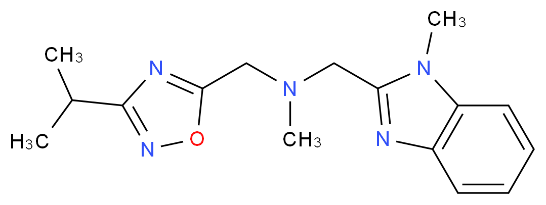 1-(3-isopropyl-1,2,4-oxadiazol-5-yl)-N-methyl-N-[(1-methyl-1H-benzimidazol-2-yl)methyl]methanamine_分子结构_CAS_)