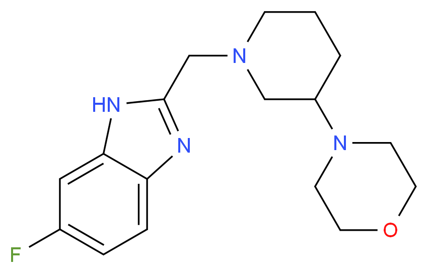 6-fluoro-2-{[3-(4-morpholinyl)-1-piperidinyl]methyl}-1H-benzimidazole_分子结构_CAS_)