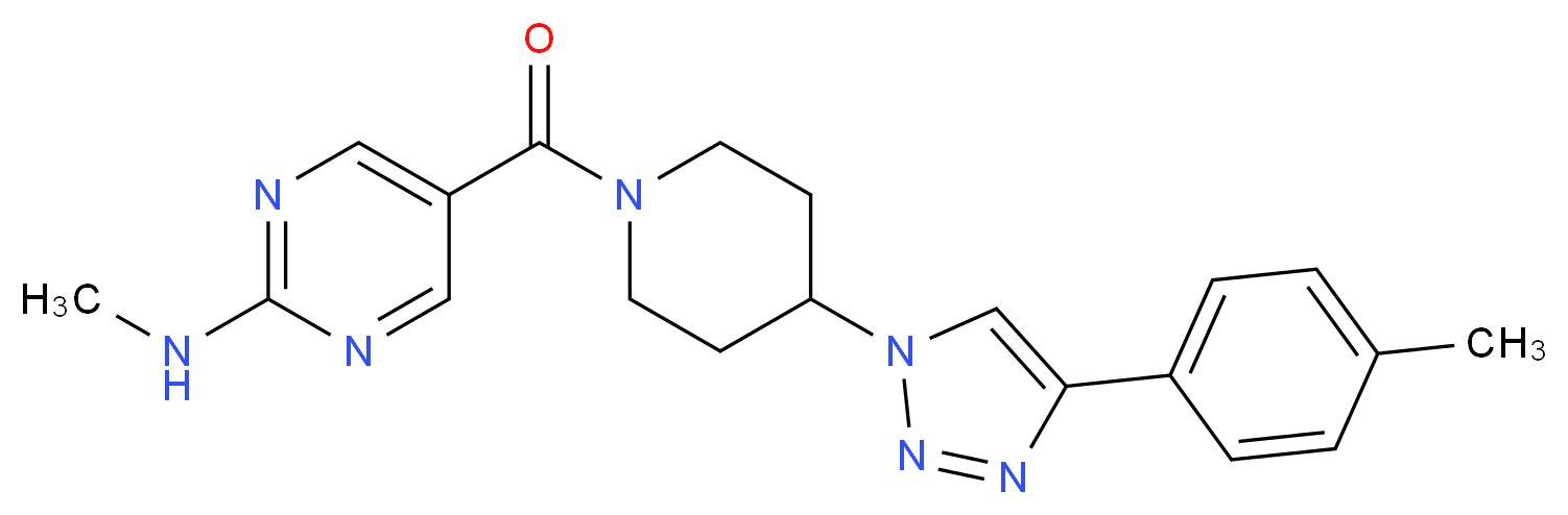 N-methyl-5-({4-[4-(4-methylphenyl)-1H-1,2,3-triazol-1-yl]-1-piperidinyl}carbonyl)-2-pyrimidinamine_分子结构_CAS_)