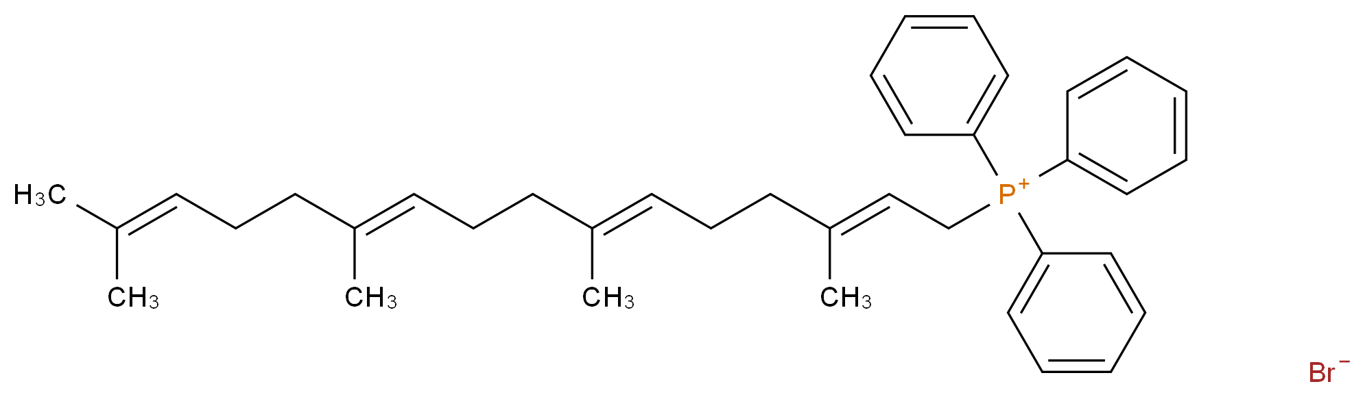 triphenyl[(2E,6E,10E)-3,7,11,15-tetramethylhexadeca-2,6,10,14-tetraen-1-yl]phosphanium bromide_分子结构_CAS_57784-37-9