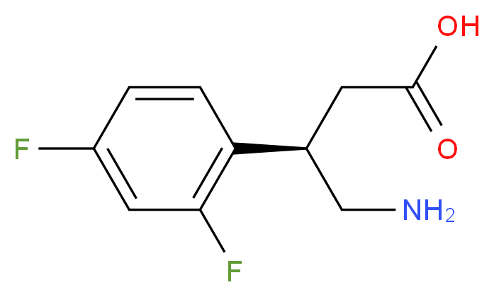 (3R)-4-amino-3-(2,4-difluorophenyl)butanoic acid_分子结构_CAS_1260611-30-0