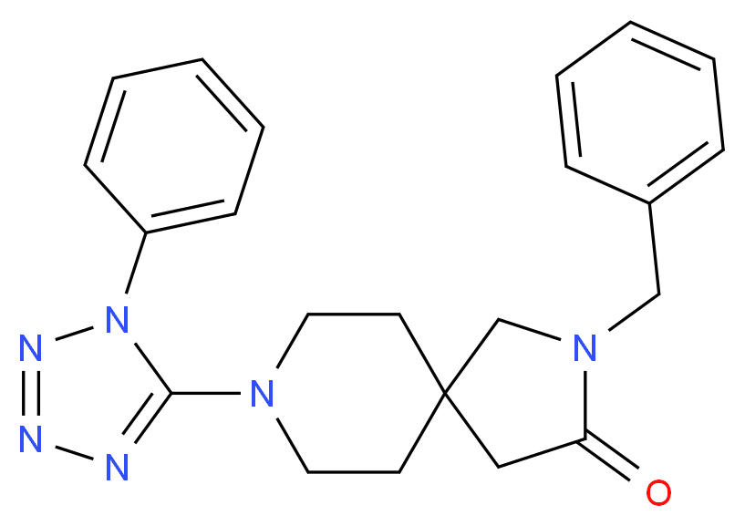 2-benzyl-8-(1-phenyl-1H-tetrazol-5-yl)-2,8-diazaspiro[4.5]decan-3-one_分子结构_CAS_)