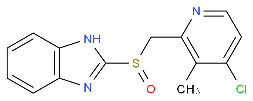 2-[(4-chloro-3-methylpyridin-2-yl)methanesulfinyl]-1H-1,3-benzodiazole_分子结构_CAS_168167-42-8