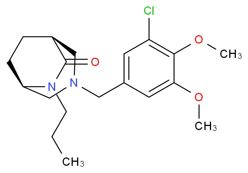 (1S*,5R*)-3-(3-chloro-4,5-dimethoxybenzyl)-6-propyl-3,6-diazabicyclo[3.2.2]nonan-7-one_分子结构_CAS_)