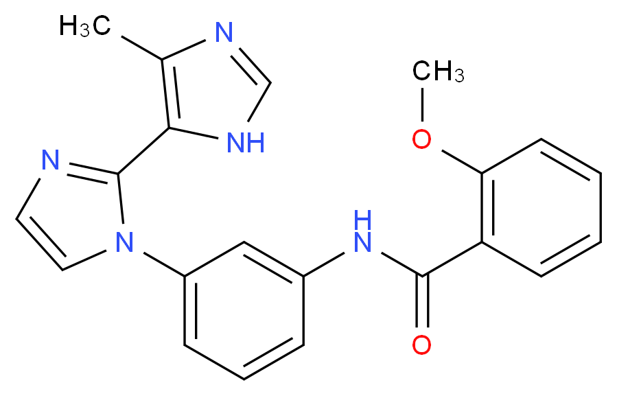 2-methoxy-N-[3-(5'-methyl-1H,3'H-2,4'-biimidazol-1-yl)phenyl]benzamide_分子结构_CAS_)