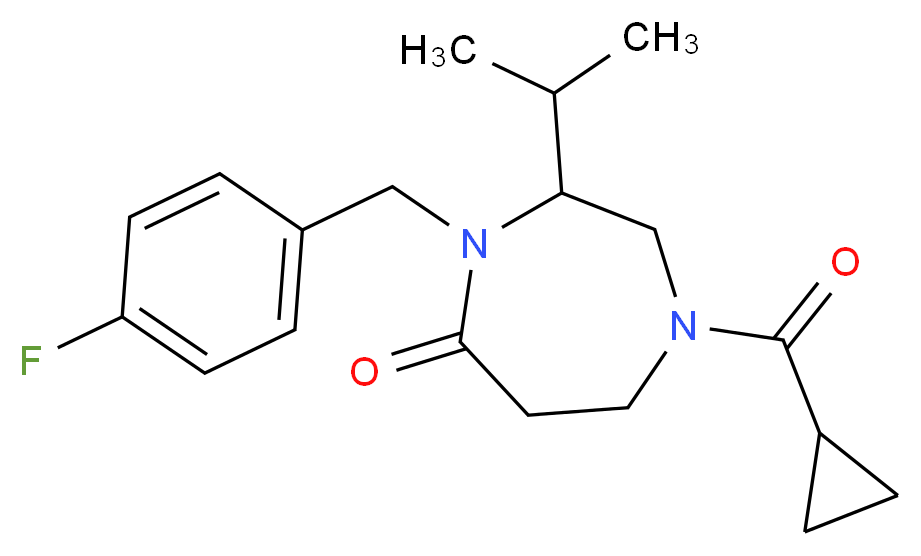1-(cyclopropylcarbonyl)-4-(4-fluorobenzyl)-3-isopropyl-1,4-diazepan-5-one_分子结构_CAS_)